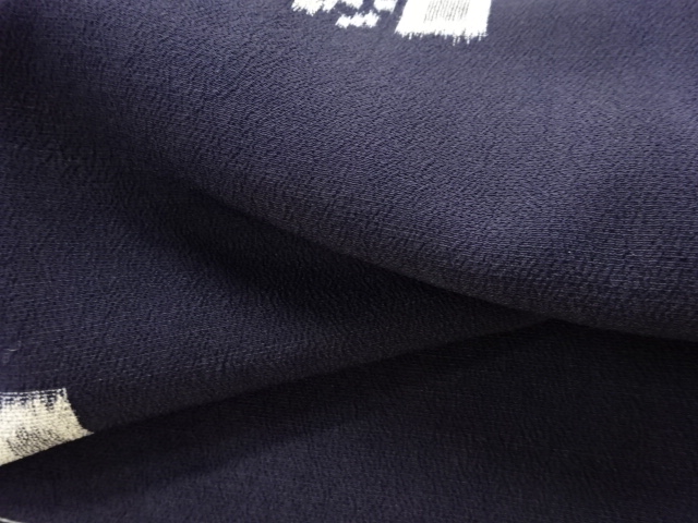  大正ロマン　幾何学模様織り出しお召着物